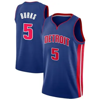 Men's Alec Burks Detroit Pistons Blue Jersey - Icon Edition - Swingman