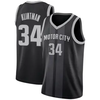 Men's Bobi Klintman Detroit Pistons Black 2018/19 Jersey - City Edition - Swingman