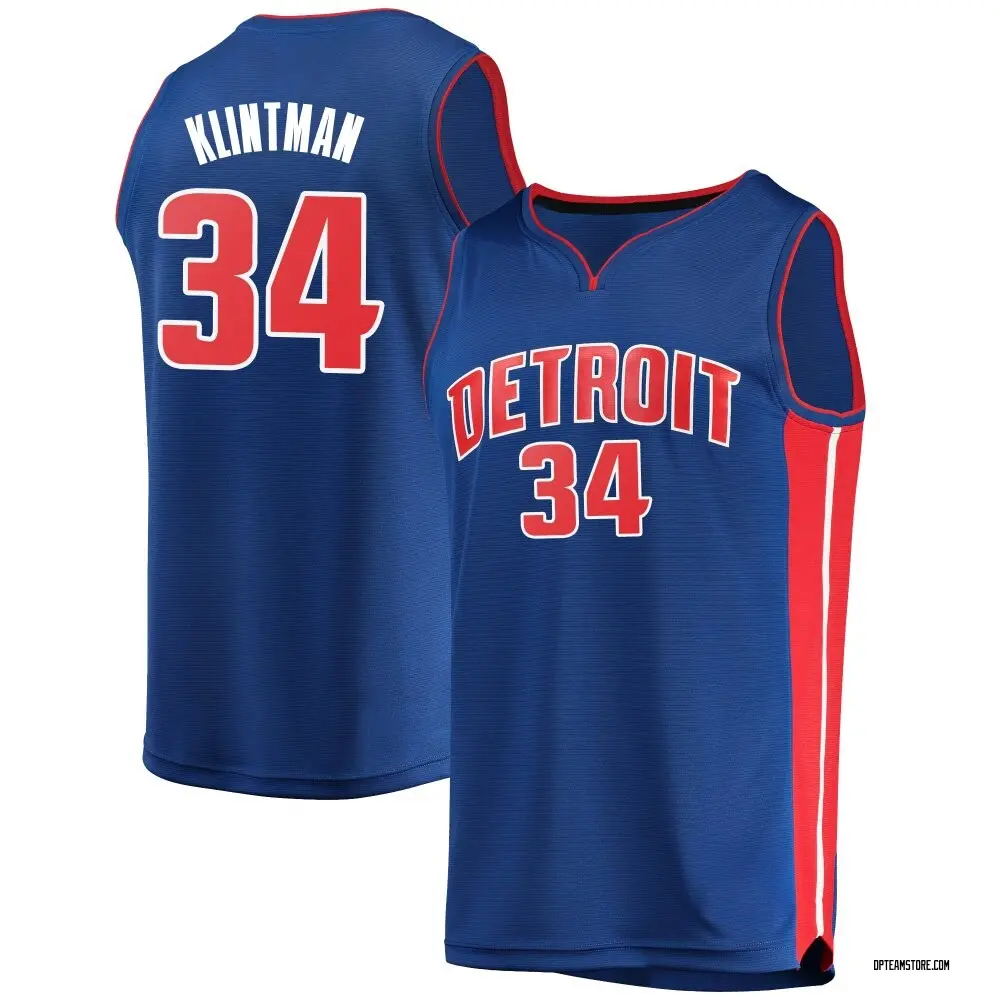 Men's Bobi Klintman Detroit Pistons Blue Jersey - Icon Edition - Fast Break