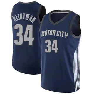 Men's Bobi Klintman Detroit Pistons Navy Jersey - City Edition - Swingman