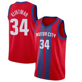 Men's Bobi Klintman Detroit Pistons Red 2019/20 Finished Jersey - City Edition - Swingman