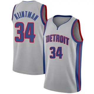 Men's Bobi Klintman Detroit Pistons Silver Jersey - Statement Edition - Swingman