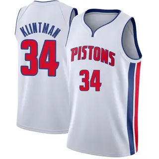 Men's Bobi Klintman Detroit Pistons White Jersey - Association Edition - Swingman