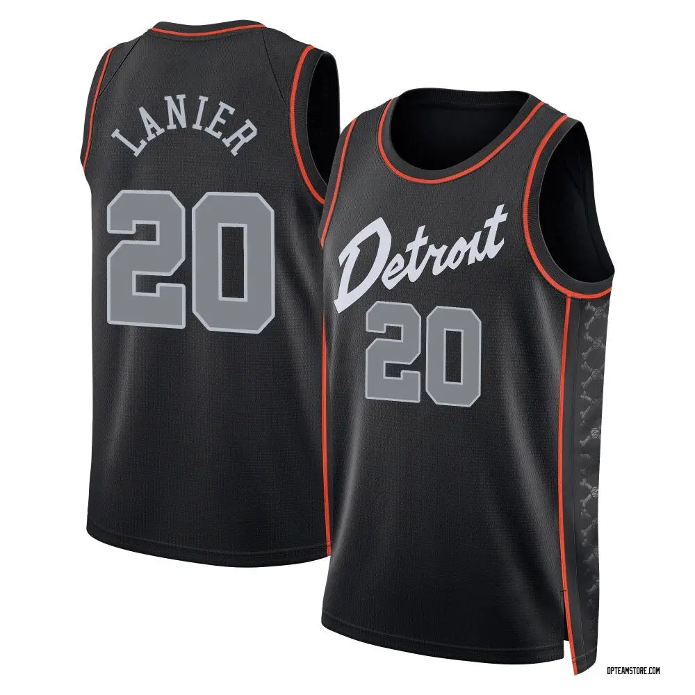 Men's Chaz Lanier Detroit Pistons Black 2023/24 City Edition Jersey - Swingman