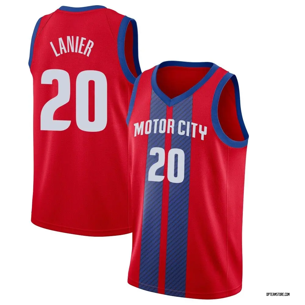 Men's Chaz Lanier Detroit Pistons Red 2019/20 Finished Jersey - City Edition - Swingman