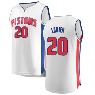 Men's Chaz Lanier Detroit Pistons White Jersey - Association Edition - Fast Break