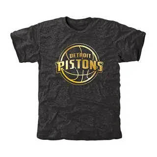 Men's Detroit Pistons Gold Collection Tri-Blend T-Shirt - Black -