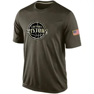 Men's Detroit Pistons Olive Salute To Service KO Performance Dri-FIT T-Shirt -