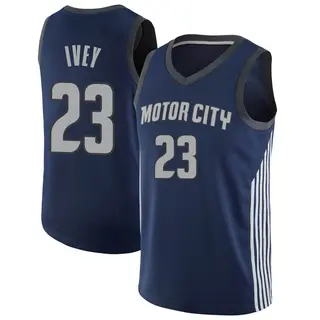 Men's Jaden Ivey Detroit Pistons Navy Jersey - City Edition - Swingman
