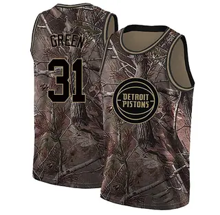 Men's Javonte Green Detroit Pistons Green Camo Realtree Collection Jersey - Swingman