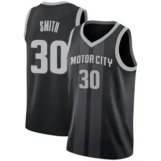 Men's Joe Smith Detroit Pistons Black 2018/19 Jersey - City Edition - Swingman