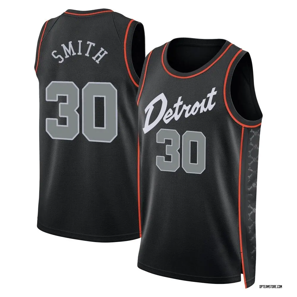 Men's Joe Smith Detroit Pistons Black 2023/24 City Edition Jersey - Swingman