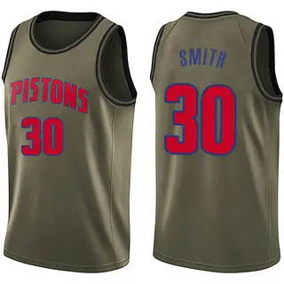 Men's Joe Smith Detroit Pistons Green Salute to Service Jersey - Swingman