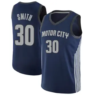 Men's Joe Smith Detroit Pistons Navy Jersey - City Edition - Swingman