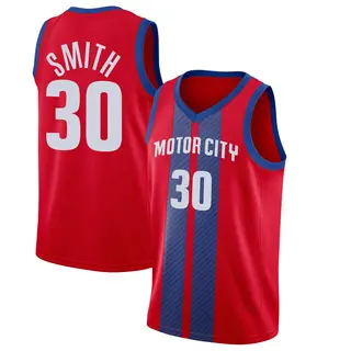 Men's Joe Smith Detroit Pistons Red 2019/20 Finished Jersey - City Edition - Swingman