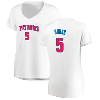 Women's Alec Burks Detroit Pistons White Jersey - Association Edition - Fast Break