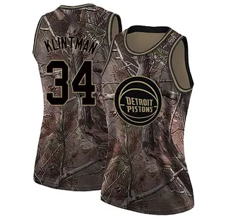 Women's Bobi Klintman Detroit Pistons Camo Realtree Collection Jersey - Swingman
