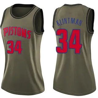 Women's Bobi Klintman Detroit Pistons Green Salute to Service Jersey - Swingman