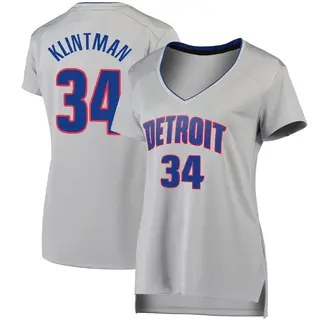 Women's Bobi Klintman Detroit Pistons Silver Jersey - Statement Edition - Fast Break