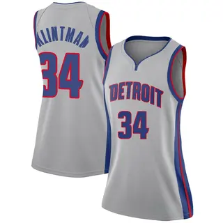 Women's Bobi Klintman Detroit Pistons Silver Jersey - Statement Edition - Swingman