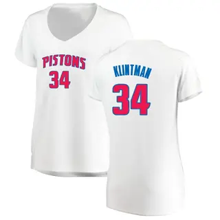Women's Bobi Klintman Detroit Pistons White Jersey - Association Edition - Fast Break