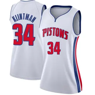 Women's Bobi Klintman Detroit Pistons White Jersey - Association Edition - Swingman