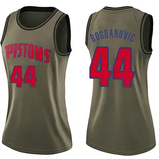 Women's Bojan Bogdanovic Detroit Pistons Green Salute to Service Jersey - Swingman