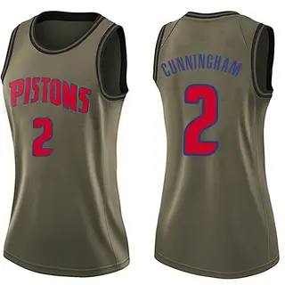 Women's Cade Cunningham Detroit Pistons Green Salute to Service Jersey - Swingman