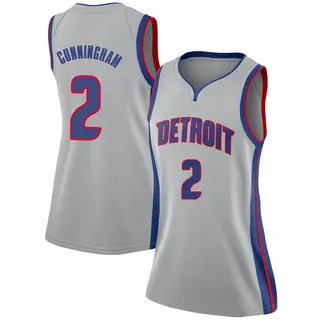 Women's Cade Cunningham Detroit Pistons Silver Jersey - Statement Edition - Swingman