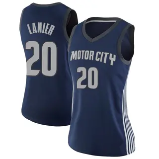 Women's Chaz Lanier Detroit Pistons Navy Jersey - City Edition - Swingman