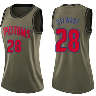 Women's Isaiah Stewart Detroit Pistons Green Salute to Service Jersey - Swingman