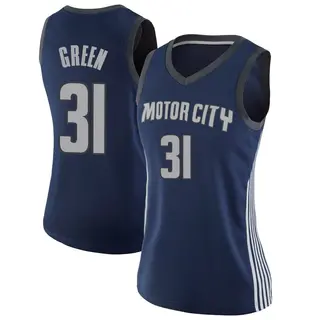 Women's Javonte Green Detroit Pistons Green Navy Jersey - City Edition - Swingman