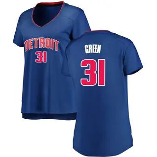 Women's Javonte Green Detroit Pistons Green Royal Jersey - Icon Edition - Fast Break
