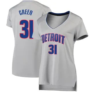 Women's Javonte Green Detroit Pistons Green Silver Jersey - Statement Edition - Fast Break