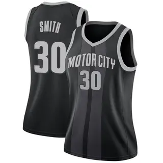 Women's Joe Smith Detroit Pistons Black 2018/19 Jersey - City Edition - Swingman