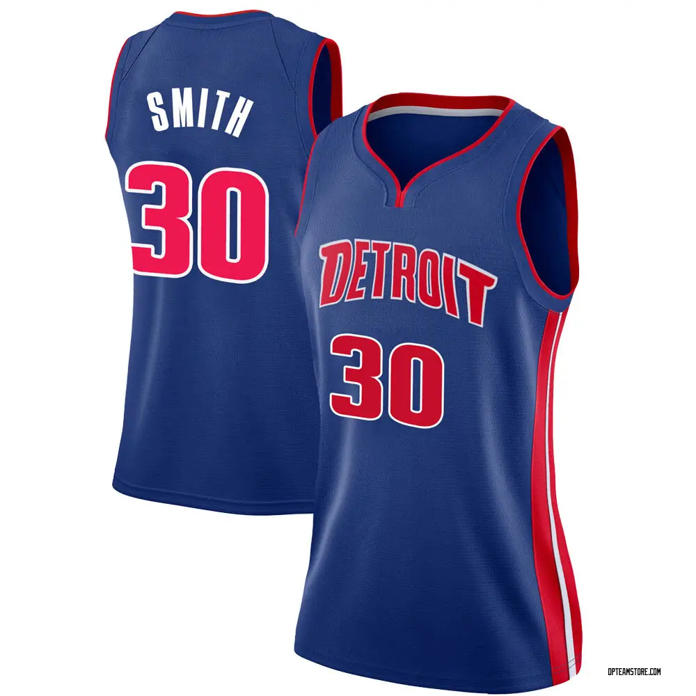 Women's Joe Smith Detroit Pistons Blue Jersey - Icon Edition - Swingman