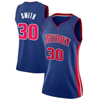 Women's Joe Smith Detroit Pistons Blue Jersey - Icon Edition - Swingman