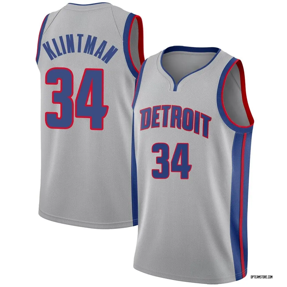 Youth Bobi Klintman Detroit Pistons Silver Jersey - Statement Edition - Swingman