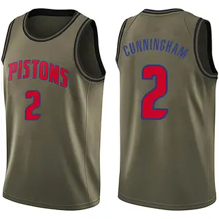 Youth Cade Cunningham Detroit Pistons Green Salute to Service Jersey - Swingman