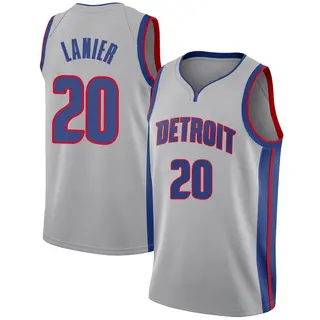 Youth Chaz Lanier Detroit Pistons Silver Jersey - Statement Edition - Swingman